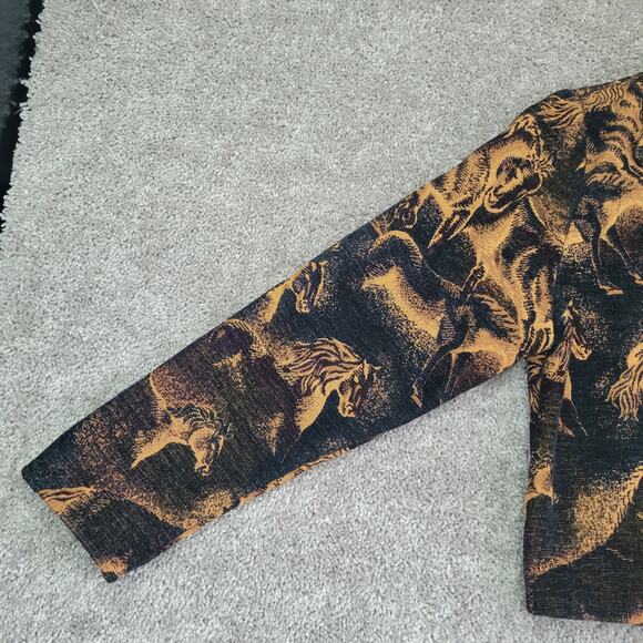 To Die For Vintage Black Western Cowgirl Equestrian Horse Blazer Womens Medium - Picture 4 of 9